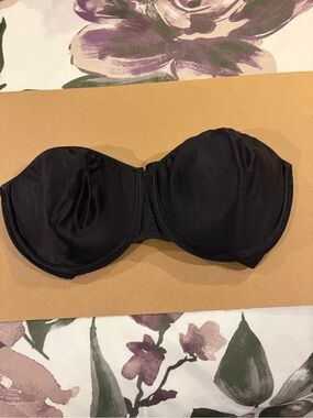 Warner's Black Strapless Bandeau Bra